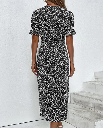 Gloria - Fresh Bloom V-Neck Dress