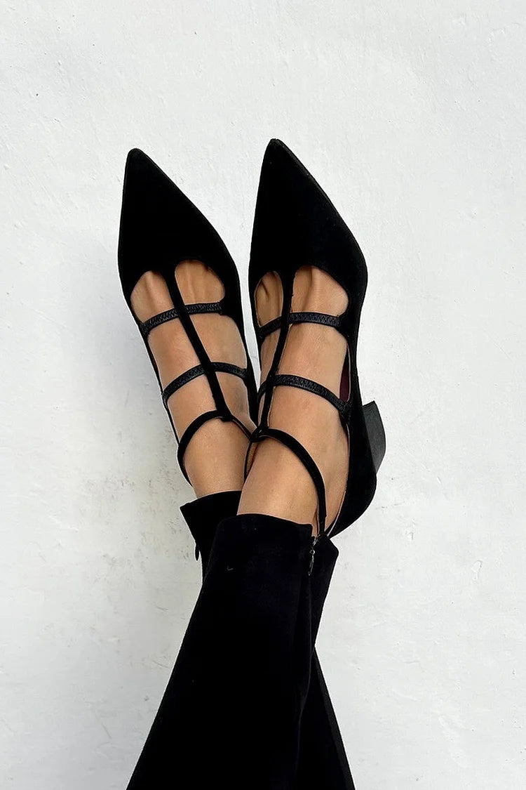 Deborah - Strappy Pointed Flats