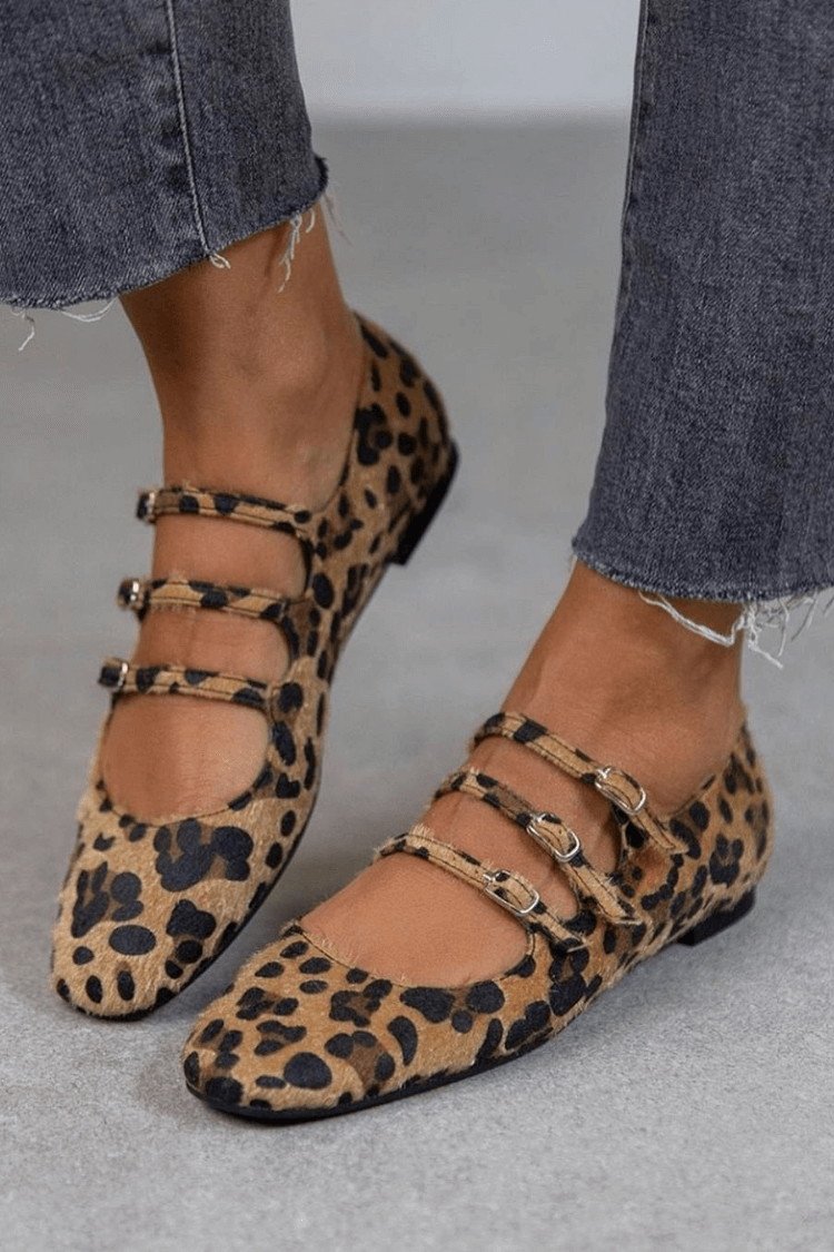 Charlotte - Leopard Buckle Flats