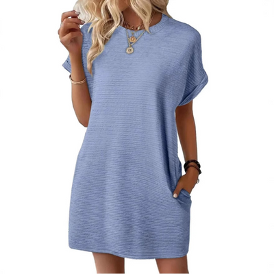 EVITA - CASUAL MINIMALIST ROUND NECK DRESS