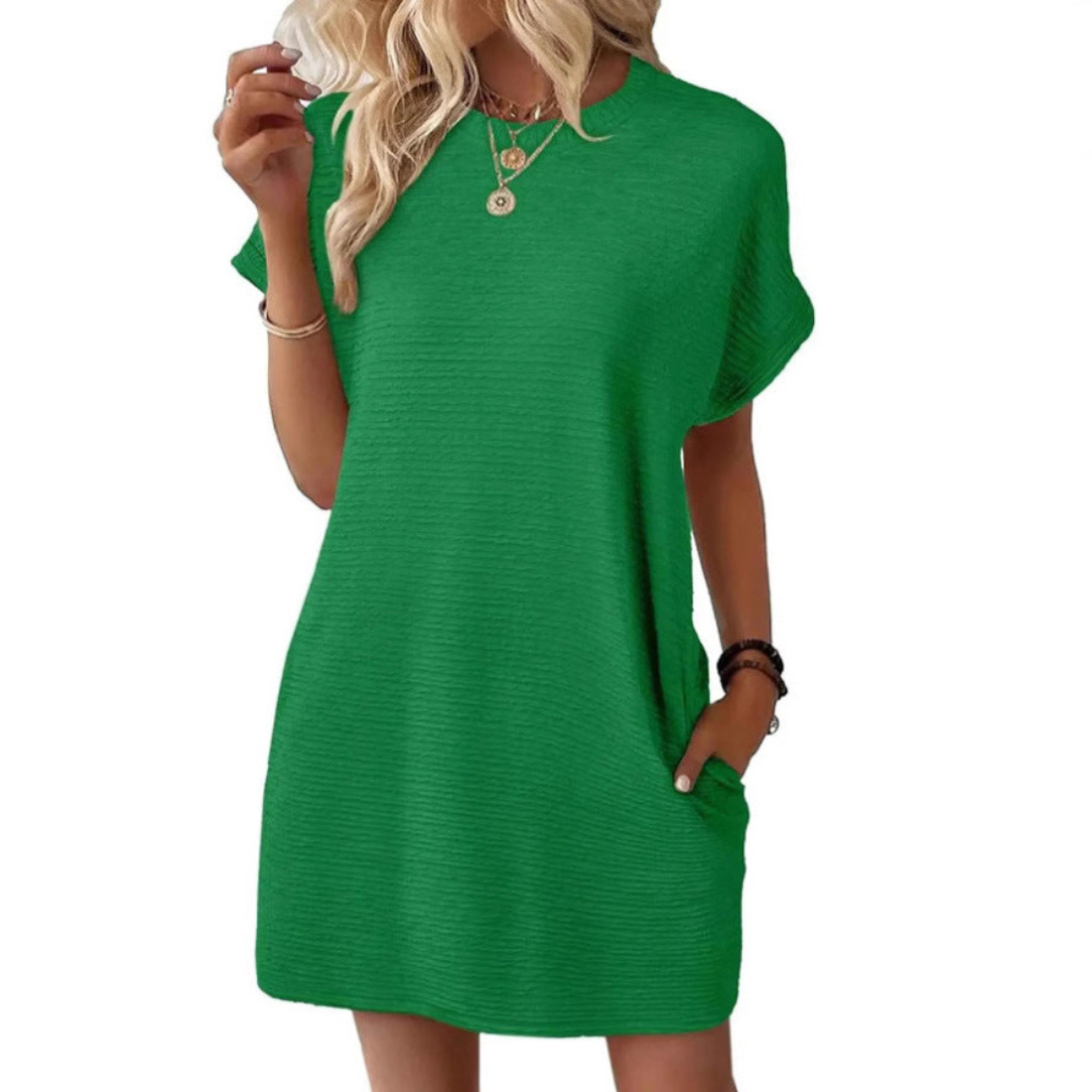 EVITA - CASUAL MINIMALIST ROUND NECK DRESS