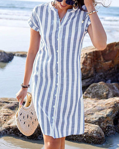 Carol - Elegant striped shirt dress