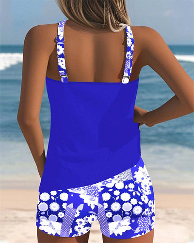 Isabella - Swimsuit Tank Top with Printed Boxer Set