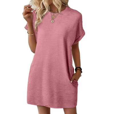 EVITA - CASUAL MINIMALIST ROUND NECK DRESS