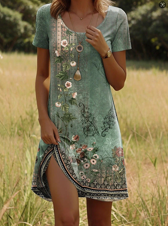 Hazel - Trendy Ethnic Printed Summer Dress