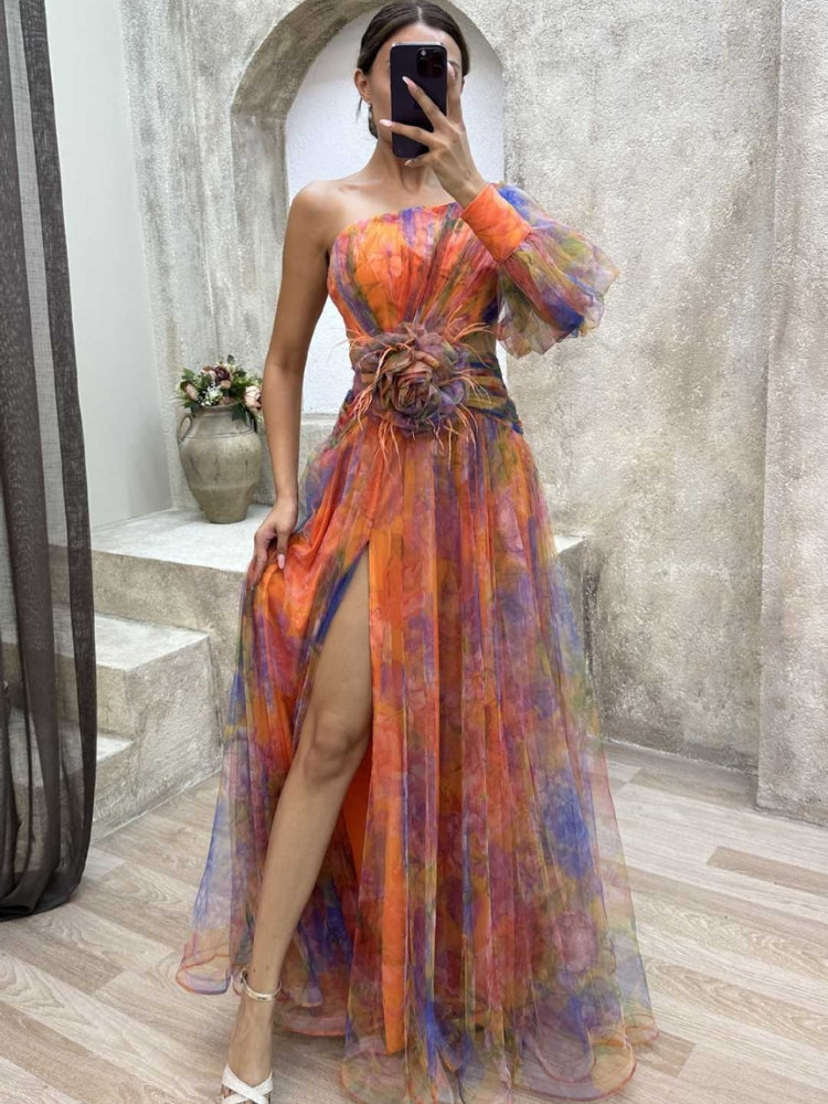 Gella - One-Shoulder Floral Maxi Dress