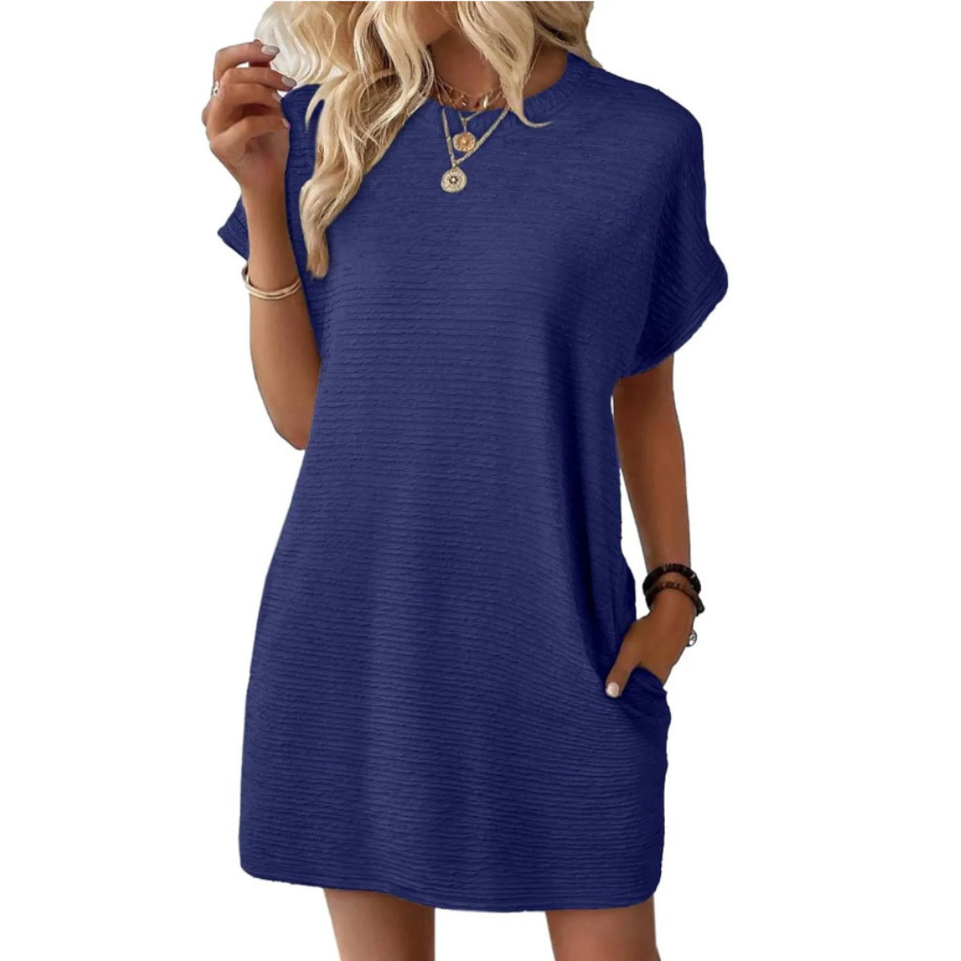 EVITA - CASUAL MINIMALIST ROUND NECK DRESS