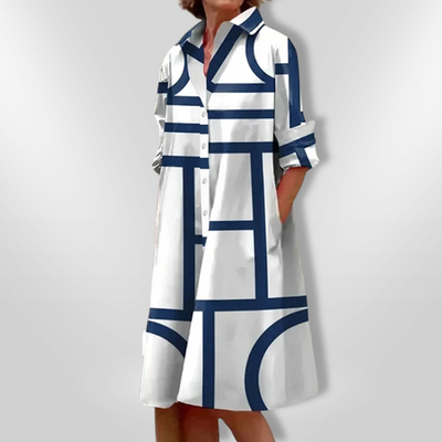 Helena - Midi Dress with Geometric Pattern