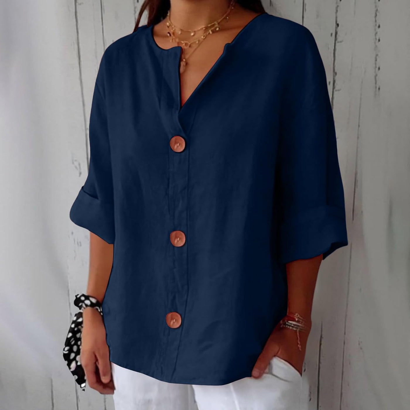 Lucy Casual Linen Blouse