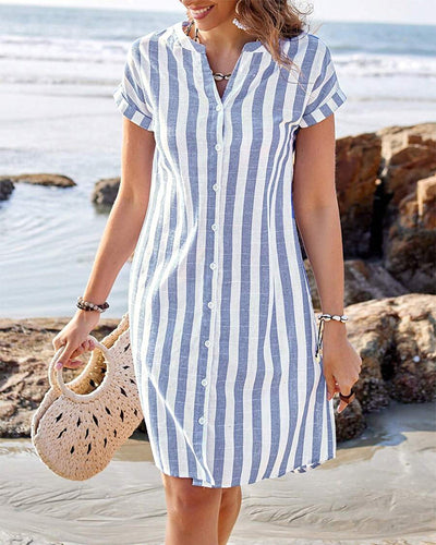 Carol - Elegant striped shirt dress