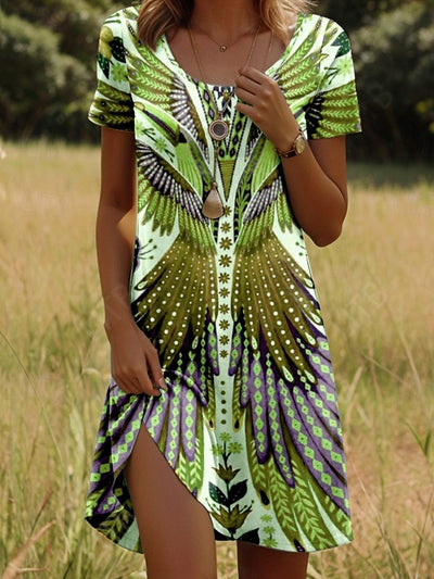 Hazel - Trendy Ethnic Printed Summer Dress