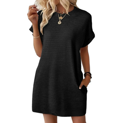 EVITA - CASUAL MINIMALIST ROUND NECK DRESS