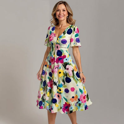 Talia - Elegant colourful dress