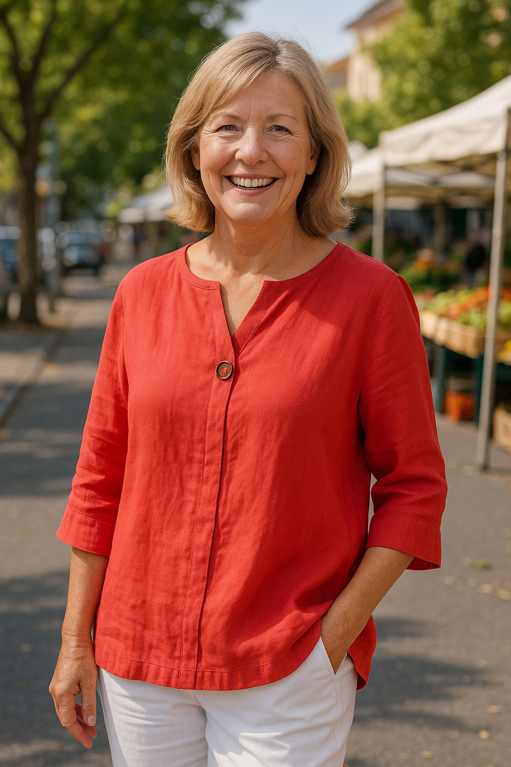 Tahlia - Relaxed V-Neck Blouse