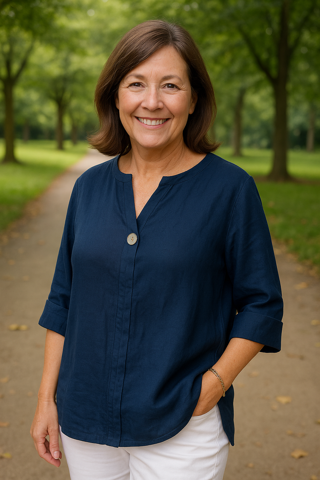 Tahlia - Relaxed V-Neck Blouse