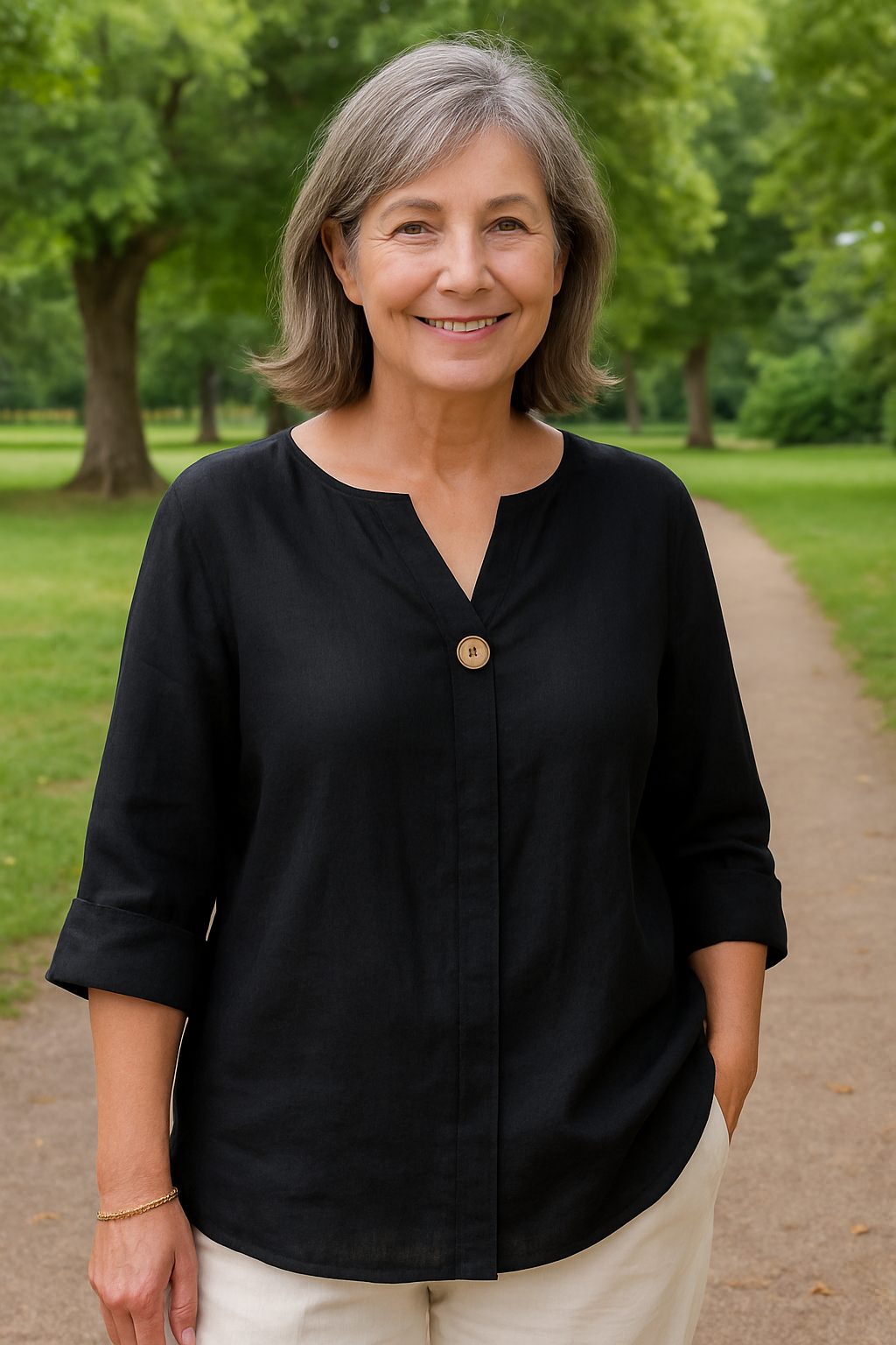 Tahlia - Relaxed V-Neck Blouse