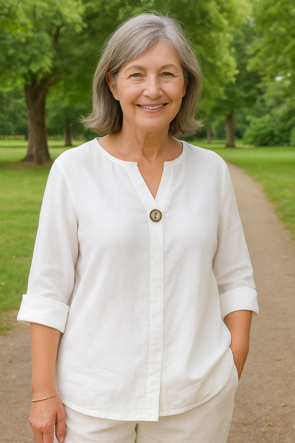 Tahlia - Relaxed V-Neck Blouse