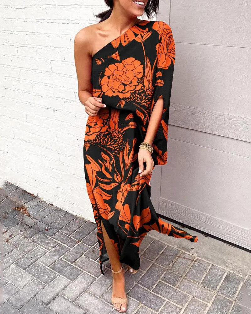 Grace - One-Shoulder Floral Maxi Dress