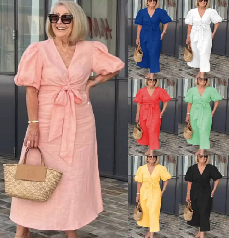 Victoria - Elegant V-Neck Dress