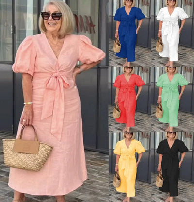 Victoria - Elegant V-Neck Dress