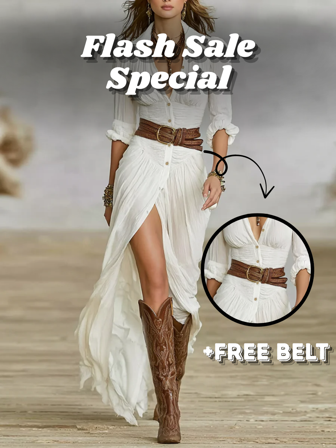 Sophia Chic Maxi Dress Including Belt