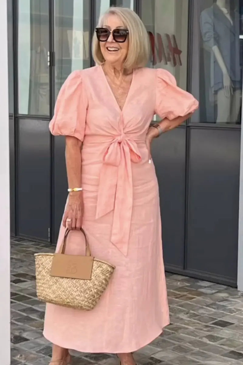 Victoria - Elegant V-Neck Dress