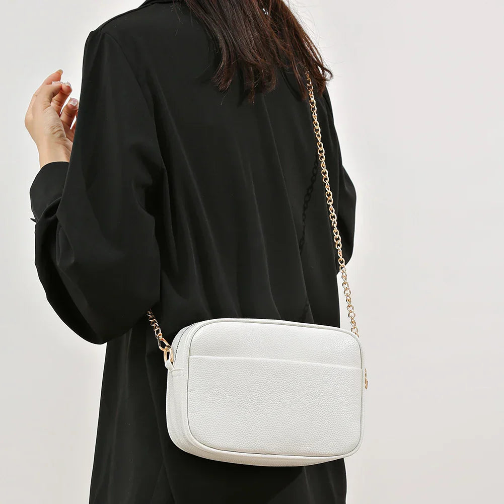 Zara Refined Leather Shoulder Bag