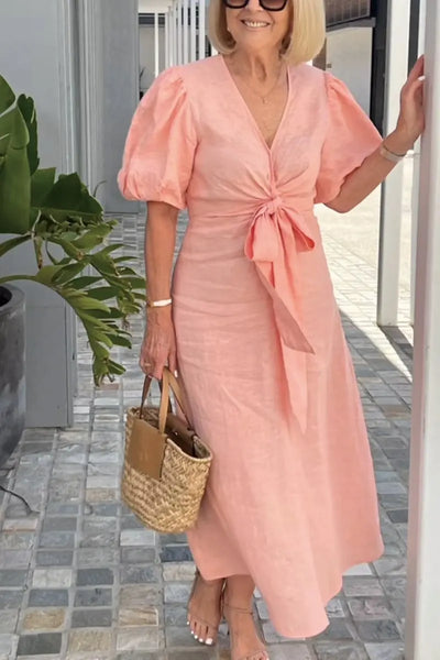 Victoria - Elegant V-Neck Dress