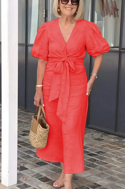 Victoria - Elegant V-Neck Dress