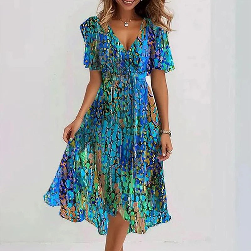 Talia - Elegant colourful dress