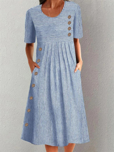 Renée - Striped Midi Dress With Elegant Fit