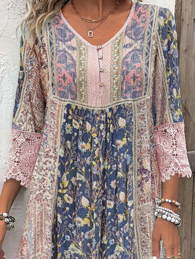 Mirabel - Boho Dress with Lace Details