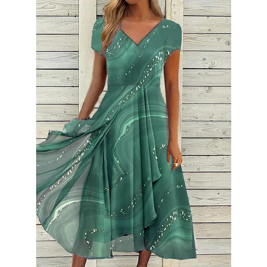 Isla - V-neck Midi Dress