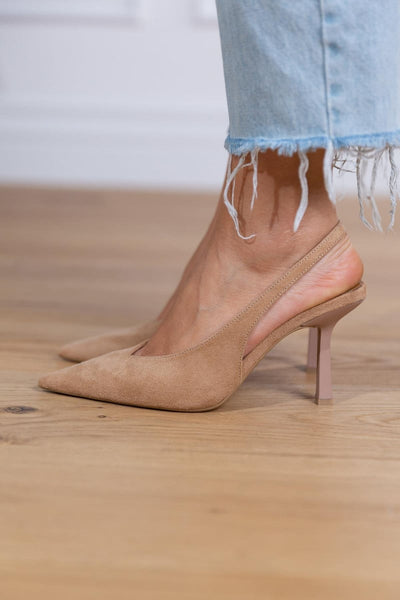Giselle - Suede Slingback Heels