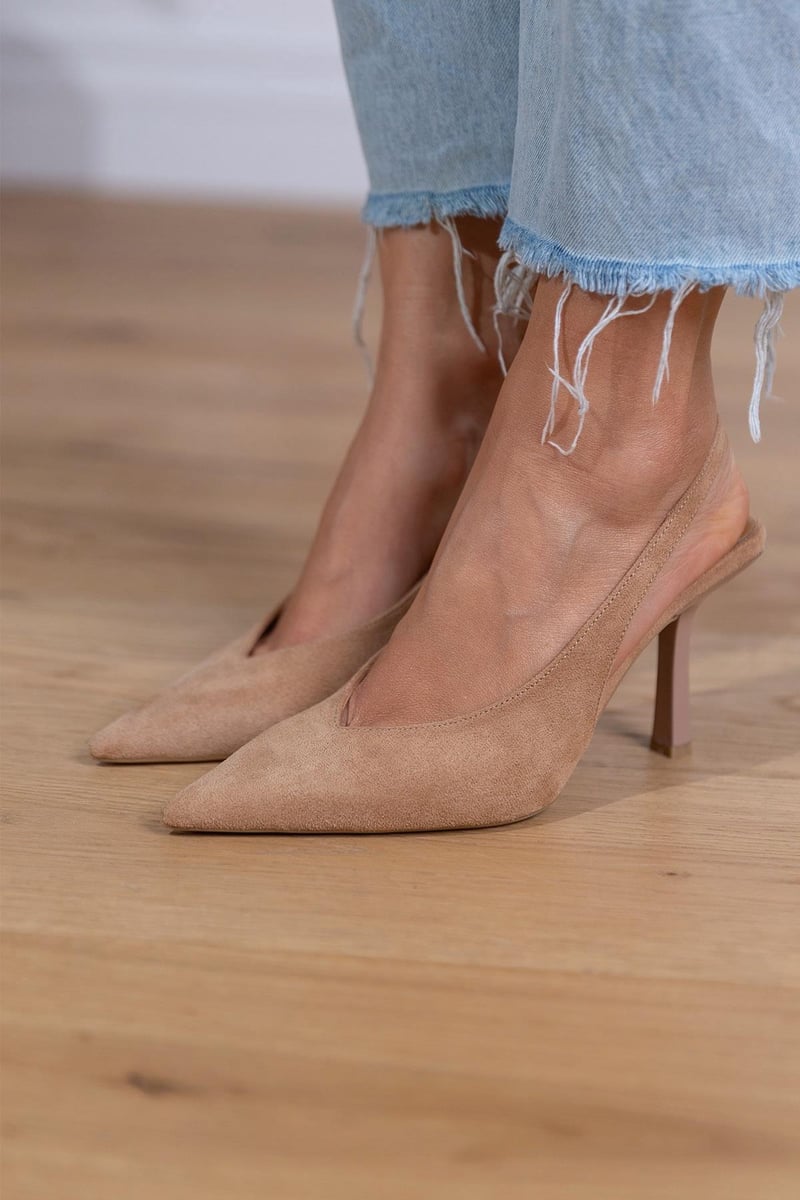 Giselle - Suede Slingback Heels